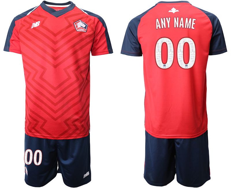 Men 2019-2020 club Lille OSC home customized red Soccer Jerseys->customized soccer jersey->Custom Jersey